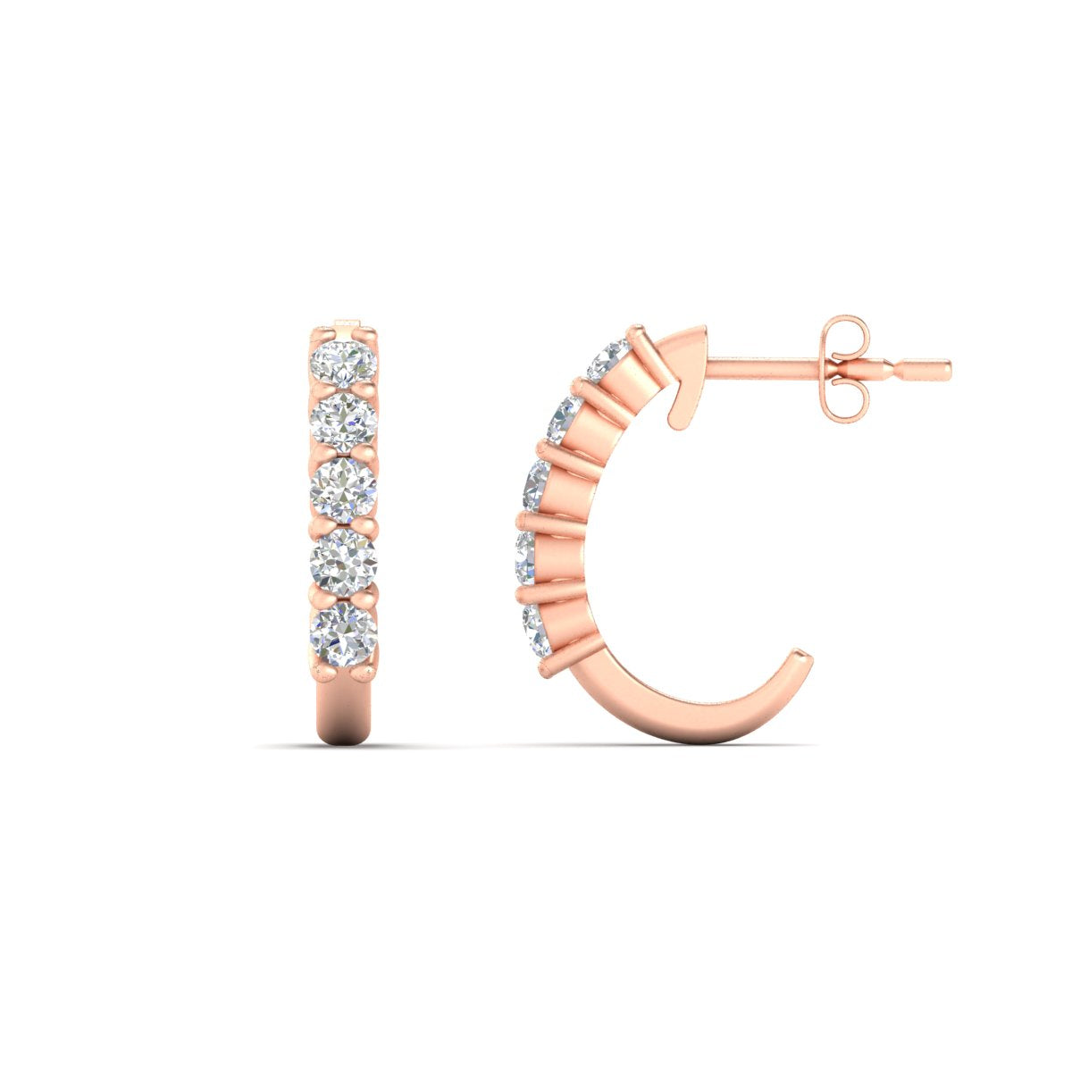 Half Huggie Hoop Earring Fascinating Diamonds