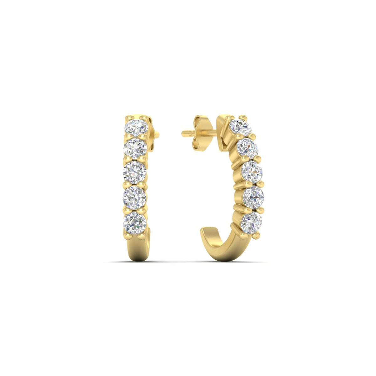 Half Huggie Hoop Earring Fascinating Diamonds