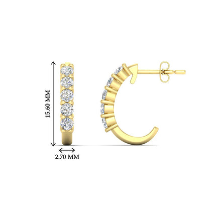 Half Huggie Hoop Earring Fascinating Diamonds