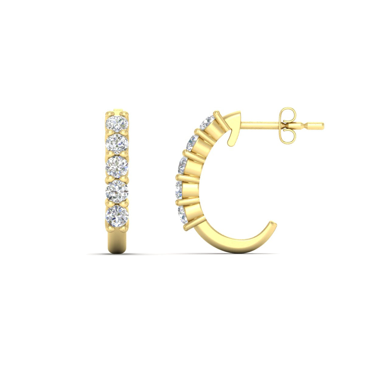 Half Huggie Hoop Earring Fascinating Diamonds