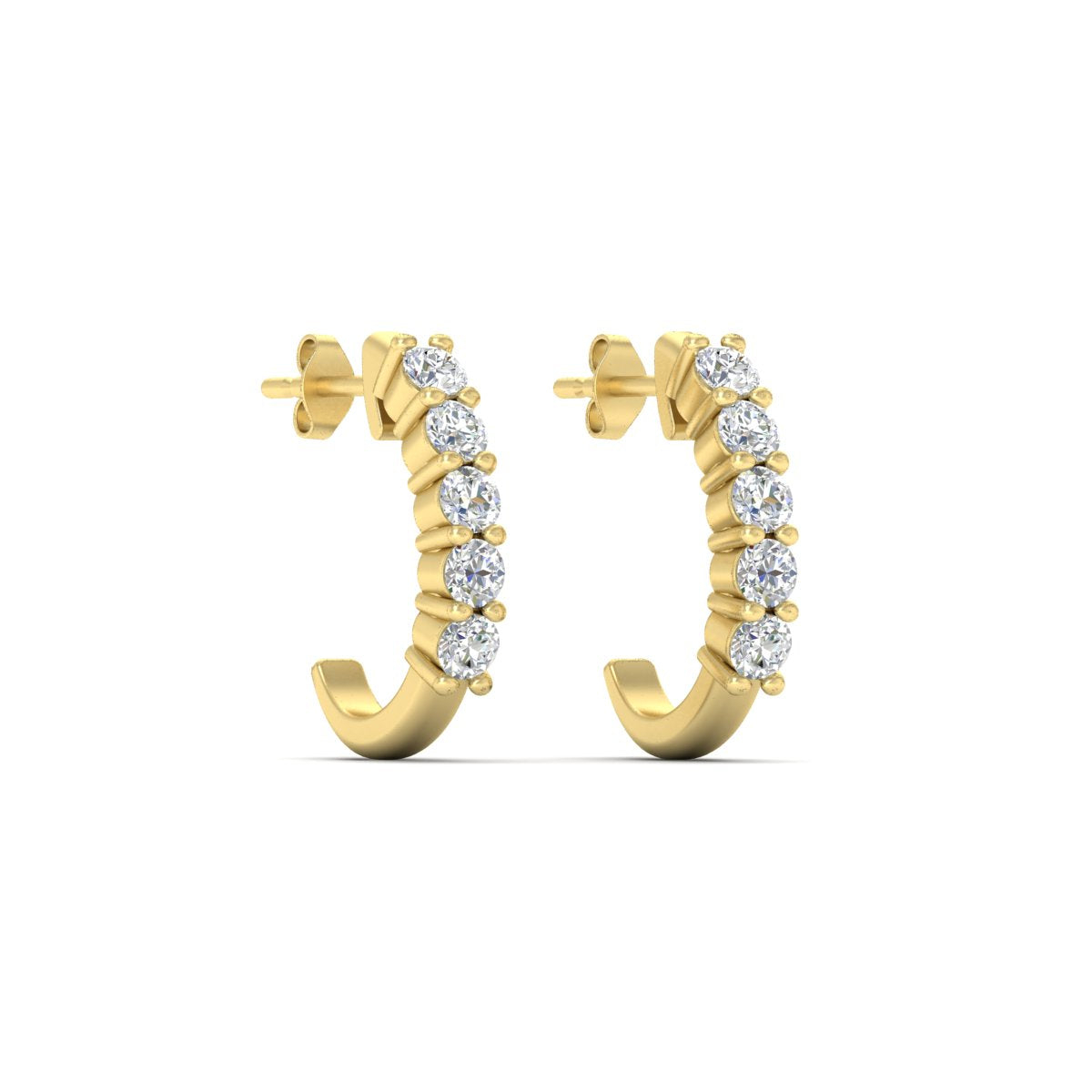 Half Huggie Hoop Earring Fascinating Diamonds