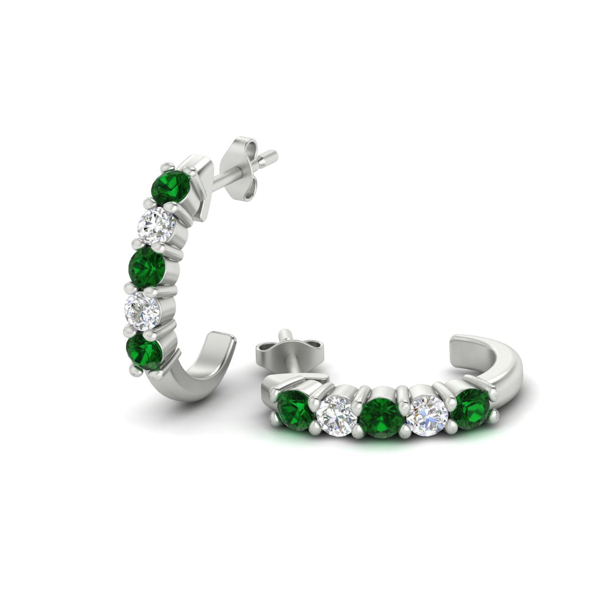 Half Huggie Hoop Earring Fascinating Diamonds