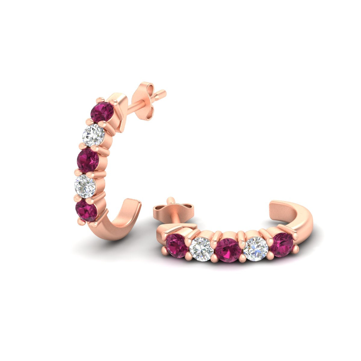 Half Huggie Hoop Earring Fascinating Diamonds