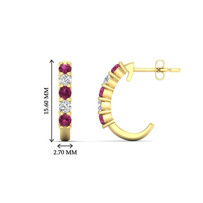 Half Huggie Hoop Earring Fascinating Diamonds