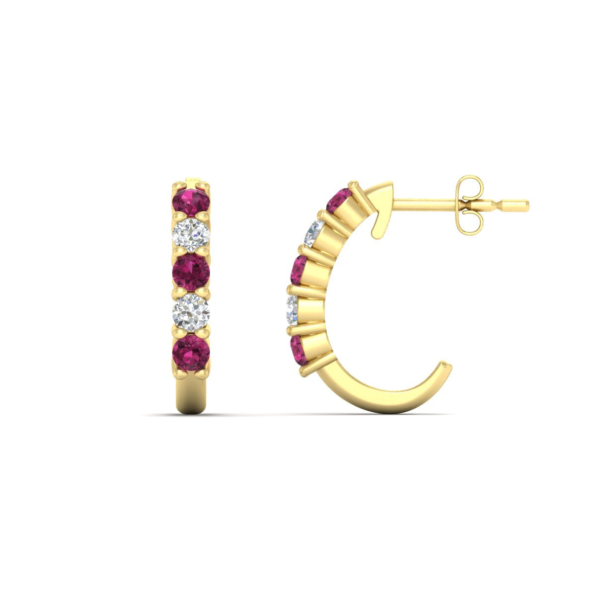 Half Huggie Hoop Earring Fascinating Diamonds