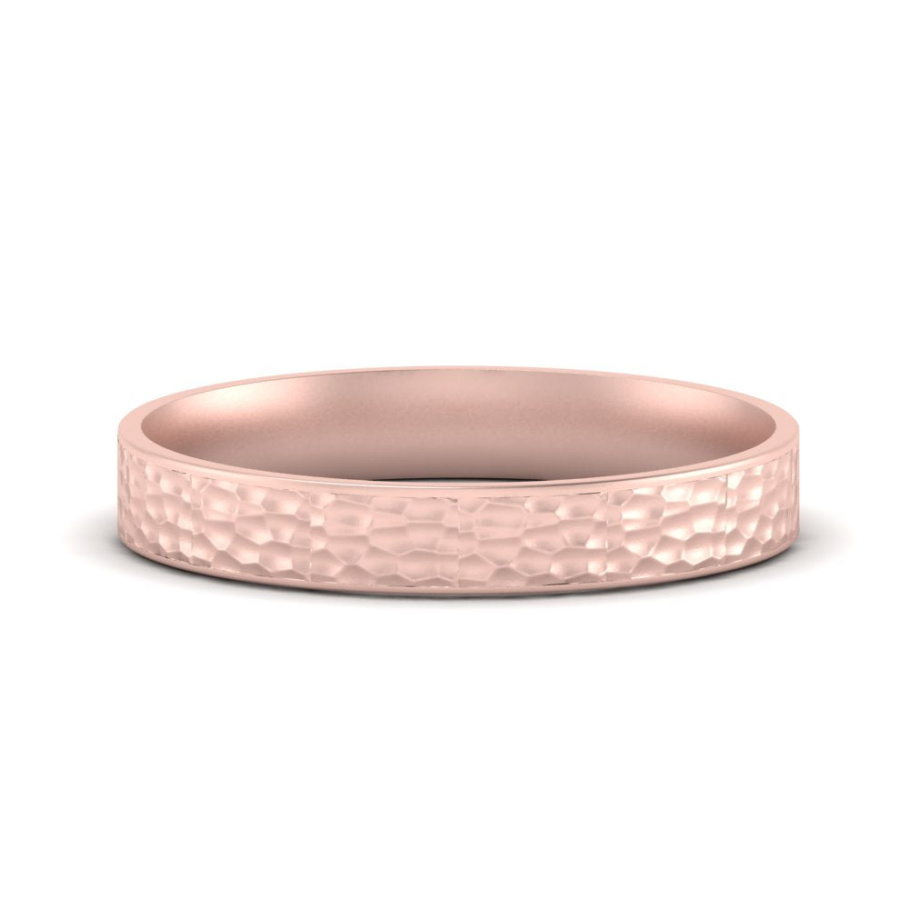 Hammered Finish Mens Wedding Band Fascinating Diamonds