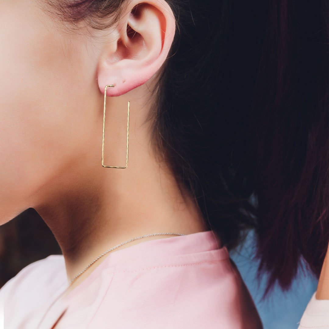 Hammered Hoops - Infinity Clasp Round Shape Sterling Silver Earring Urban-Equestrian