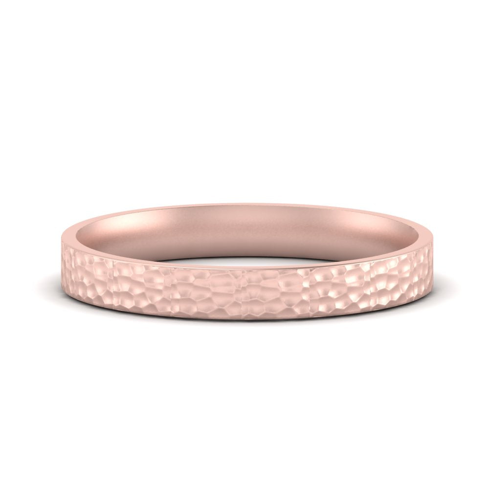 Hammered Wedding Band Comfort Fit 5 mm Fascinating Diamonds