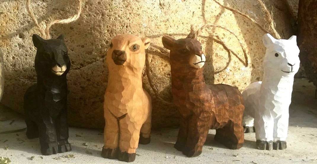 Hand-Carved Wooden Alpaca Ornaments Purely Alpaca