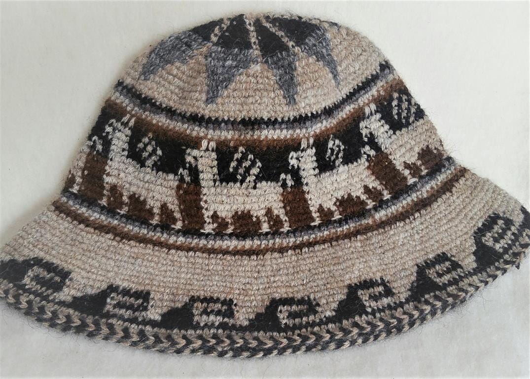 Hand Crochet Roll Up Rustic Alpaca Hat Purely Alpaca
