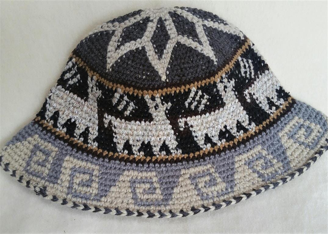 Hand Crochet Roll Up Rustic Alpaca Hat Purely Alpaca