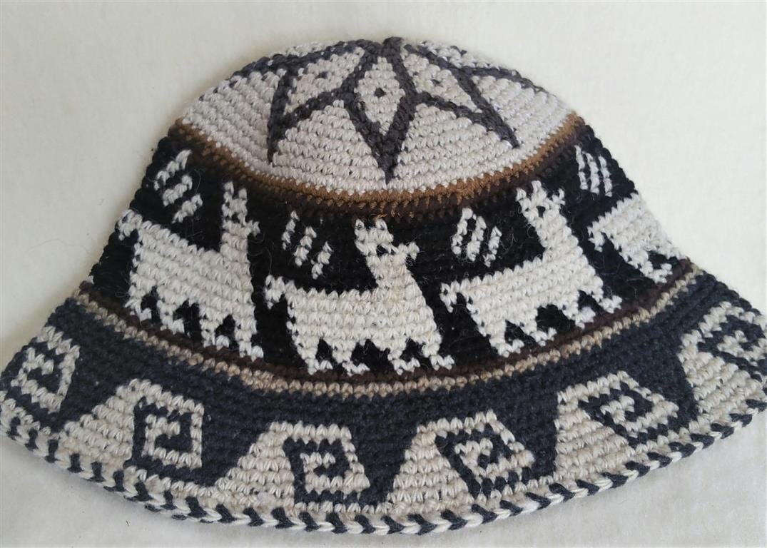 Hand Crochet Roll Up Rustic Alpaca Hat Purely Alpaca