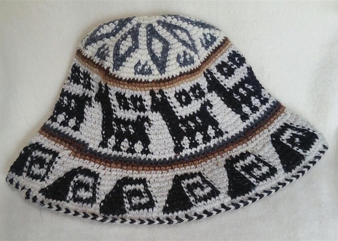 Hand Crochet Roll Up Rustic Alpaca Hat Purely Alpaca
