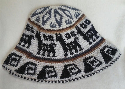 Hand Crochet Roll Up Rustic Alpaca Hat Purely Alpaca