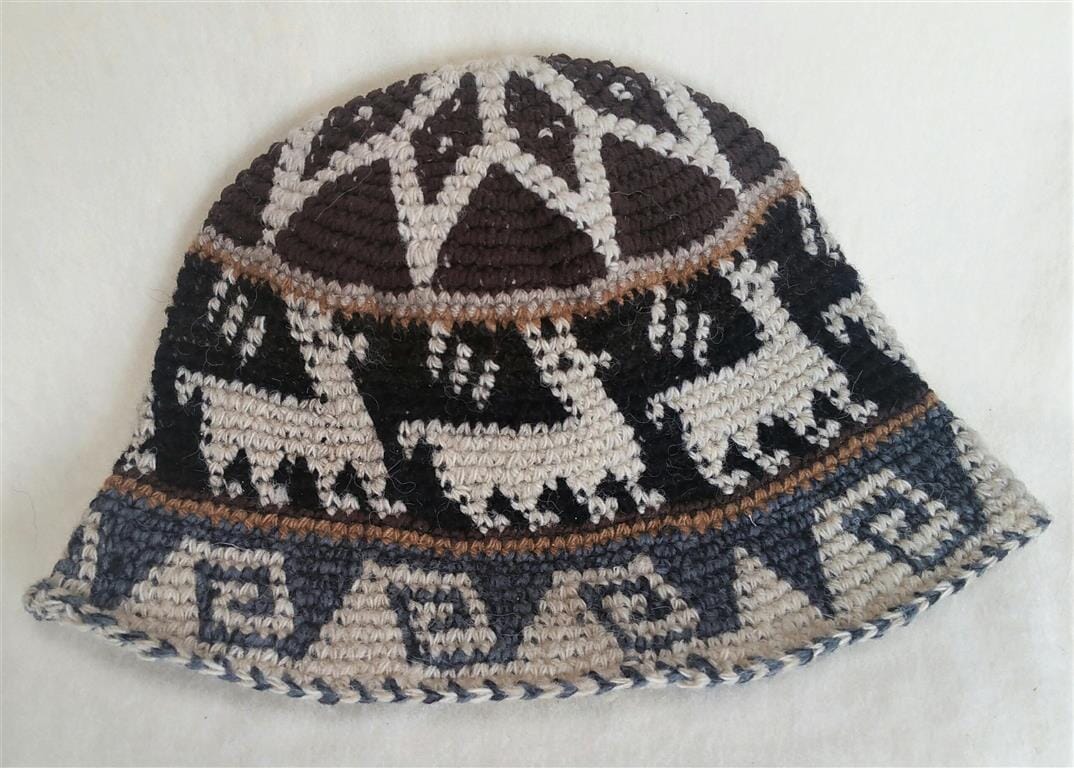 Hand Crochet Roll Up Rustic Alpaca Hat Purely Alpaca