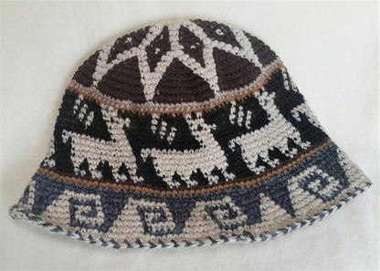 Hand Crochet Roll Up Rustic Alpaca Hat Purely Alpaca
