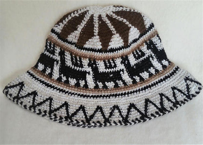 Hand Crochet Roll Up Rustic Alpaca Hat Purely Alpaca