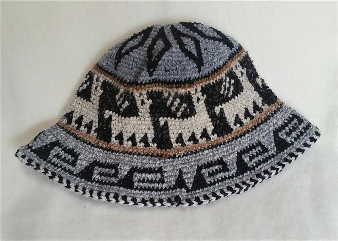 Hand Crochet Roll Up Rustic Alpaca Hat Purely Alpaca