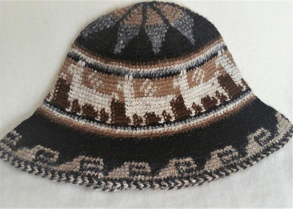 Hand Crochet Roll Up Rustic Alpaca Hat Purely Alpaca