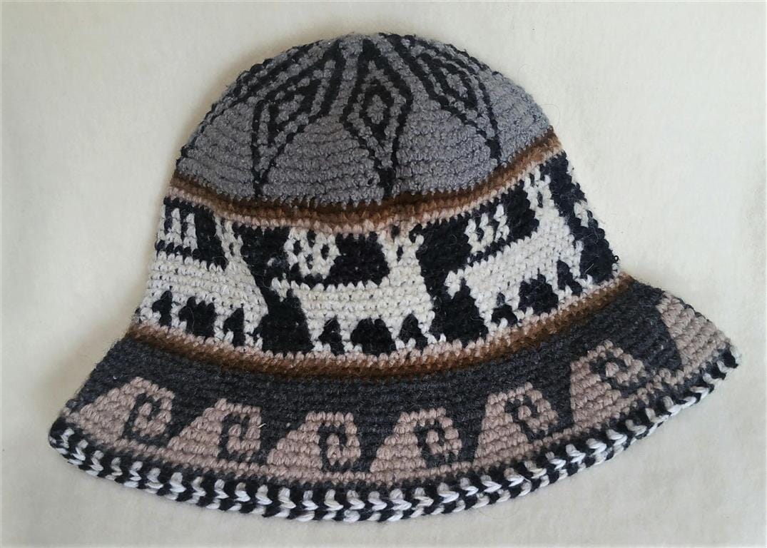 Hand Crochet Roll Up Rustic Alpaca Hat Purely Alpaca