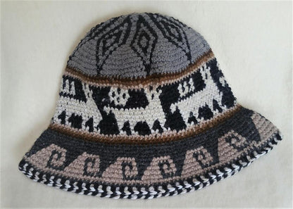 Hand Crochet Roll Up Rustic Alpaca Hat Purely Alpaca