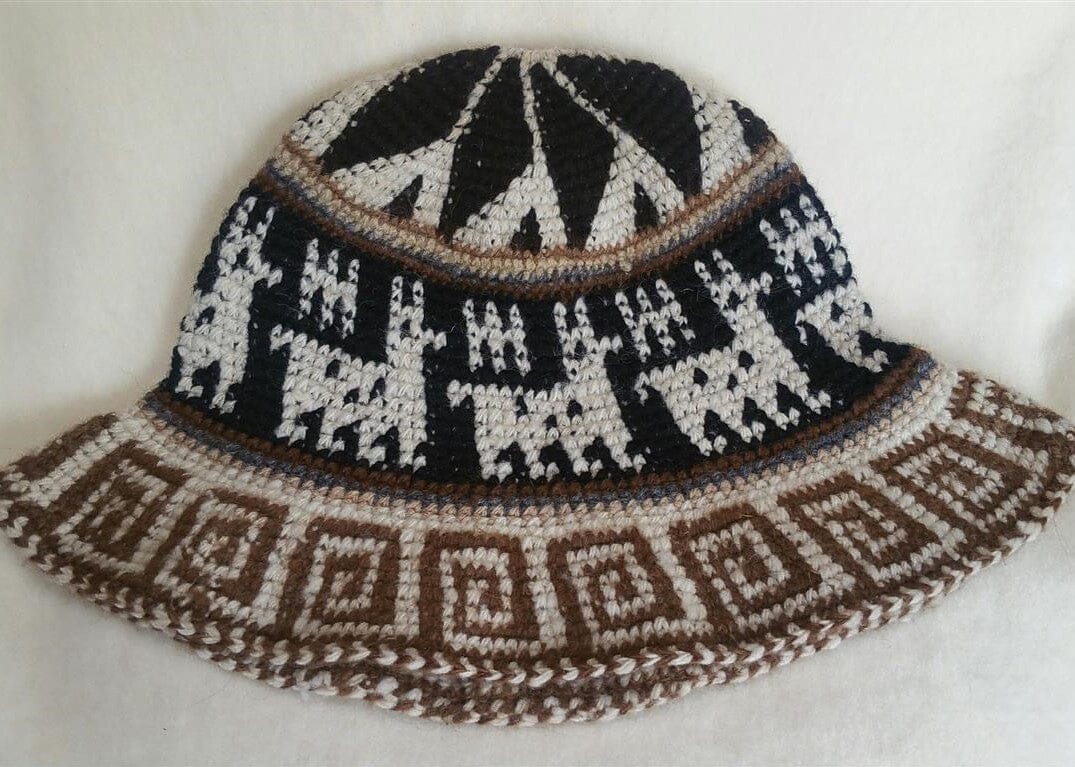 Hand Crochet Roll Up Rustic Alpaca Hat Purely Alpaca