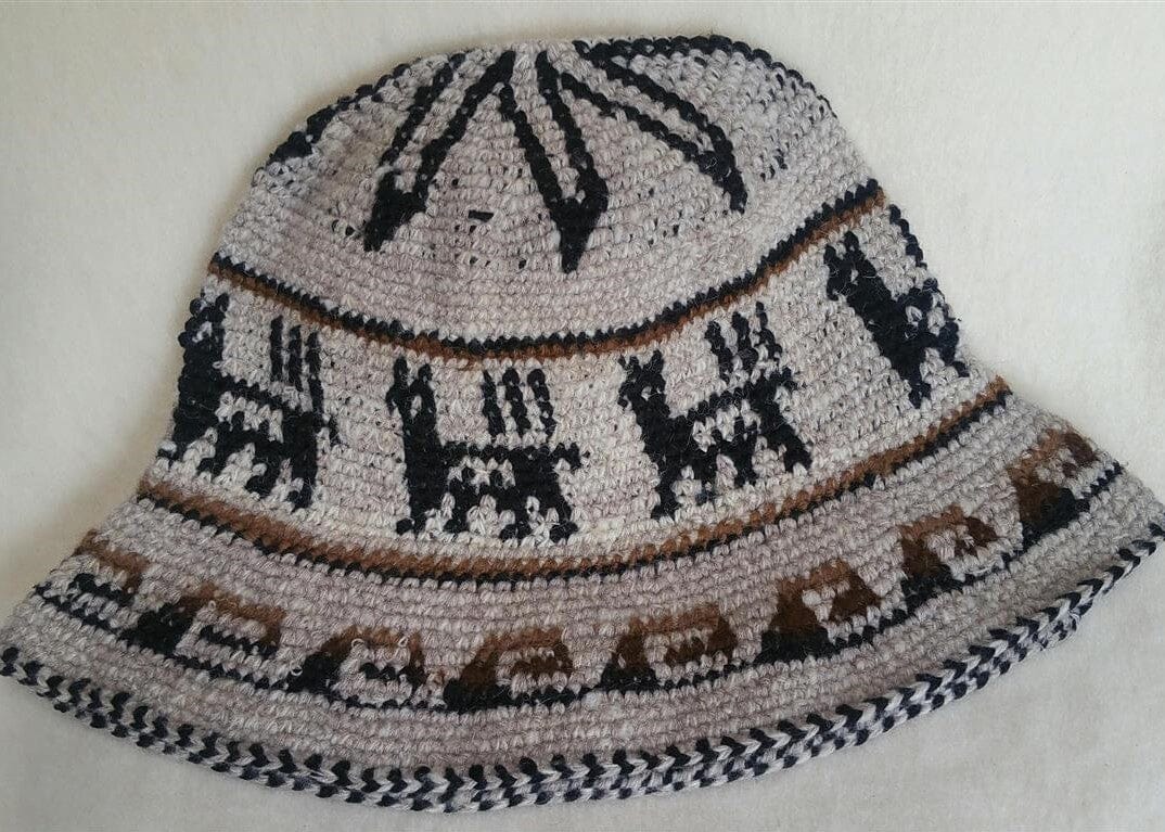 Hand Crochet Roll Up Rustic Alpaca Hat Purely Alpaca