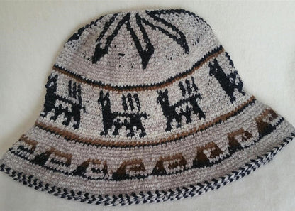 Hand Crochet Roll Up Rustic Alpaca Hat Purely Alpaca