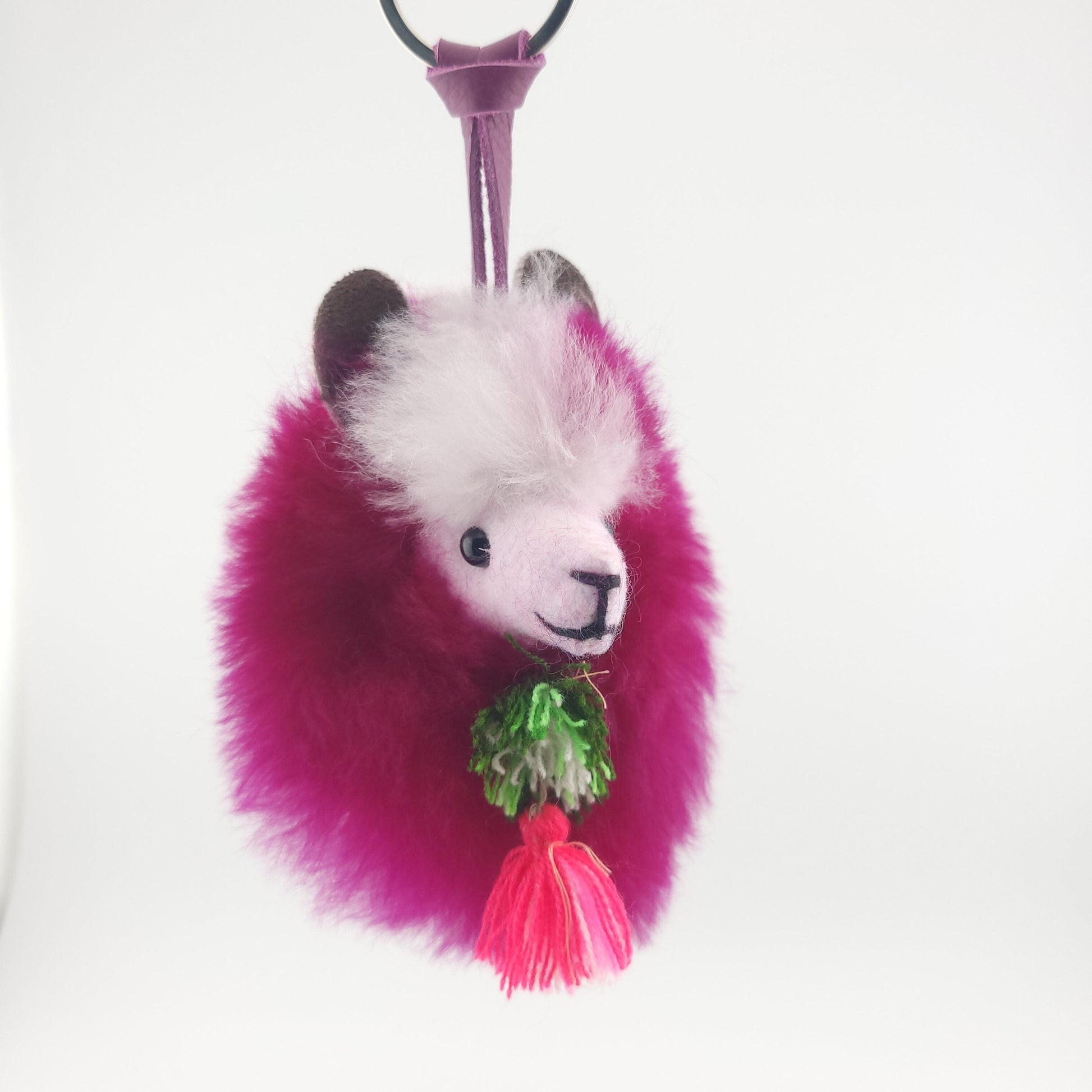 Happy Alpaca Face Keychain Purely Alpaca