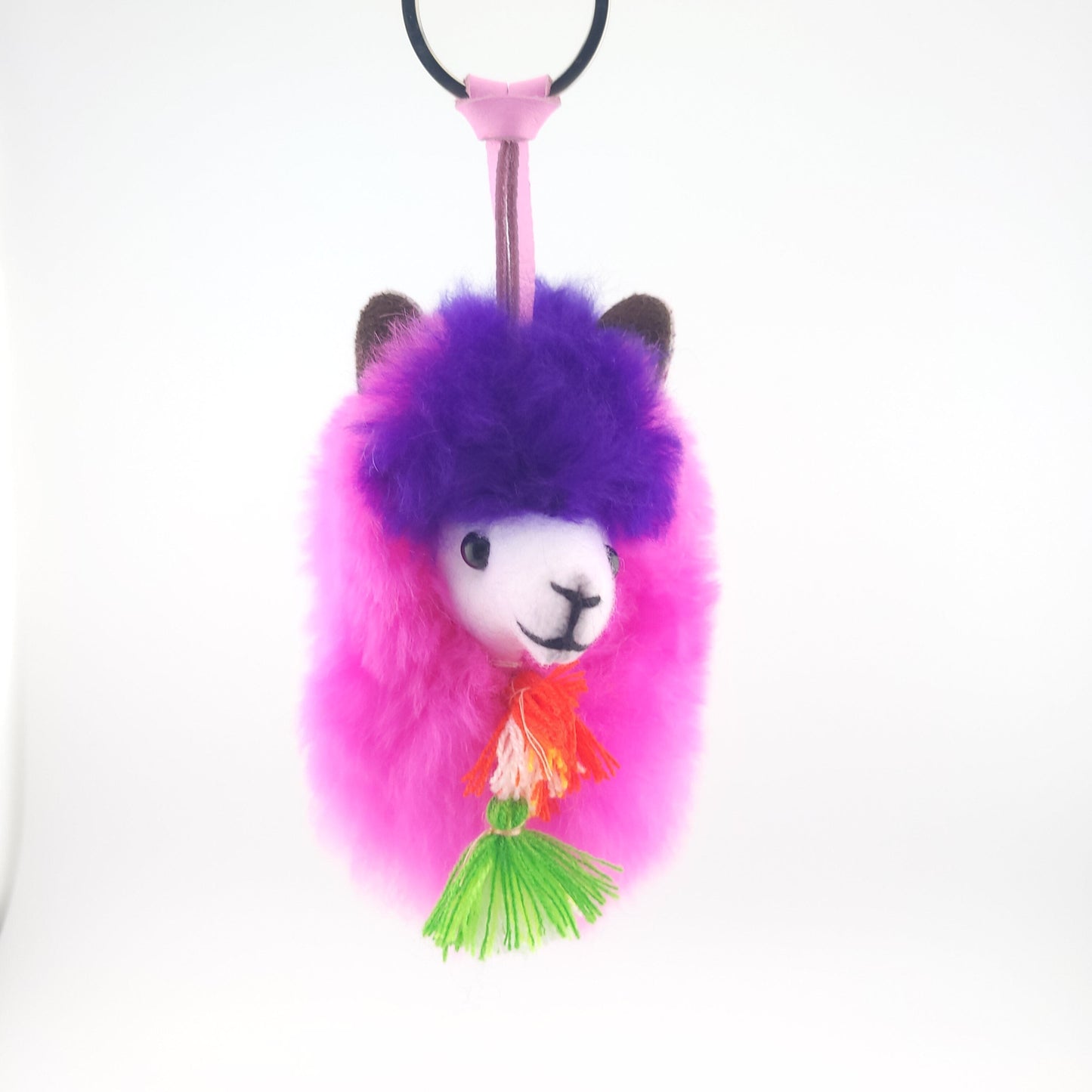 Happy Alpaca Face Keychain Purely Alpaca