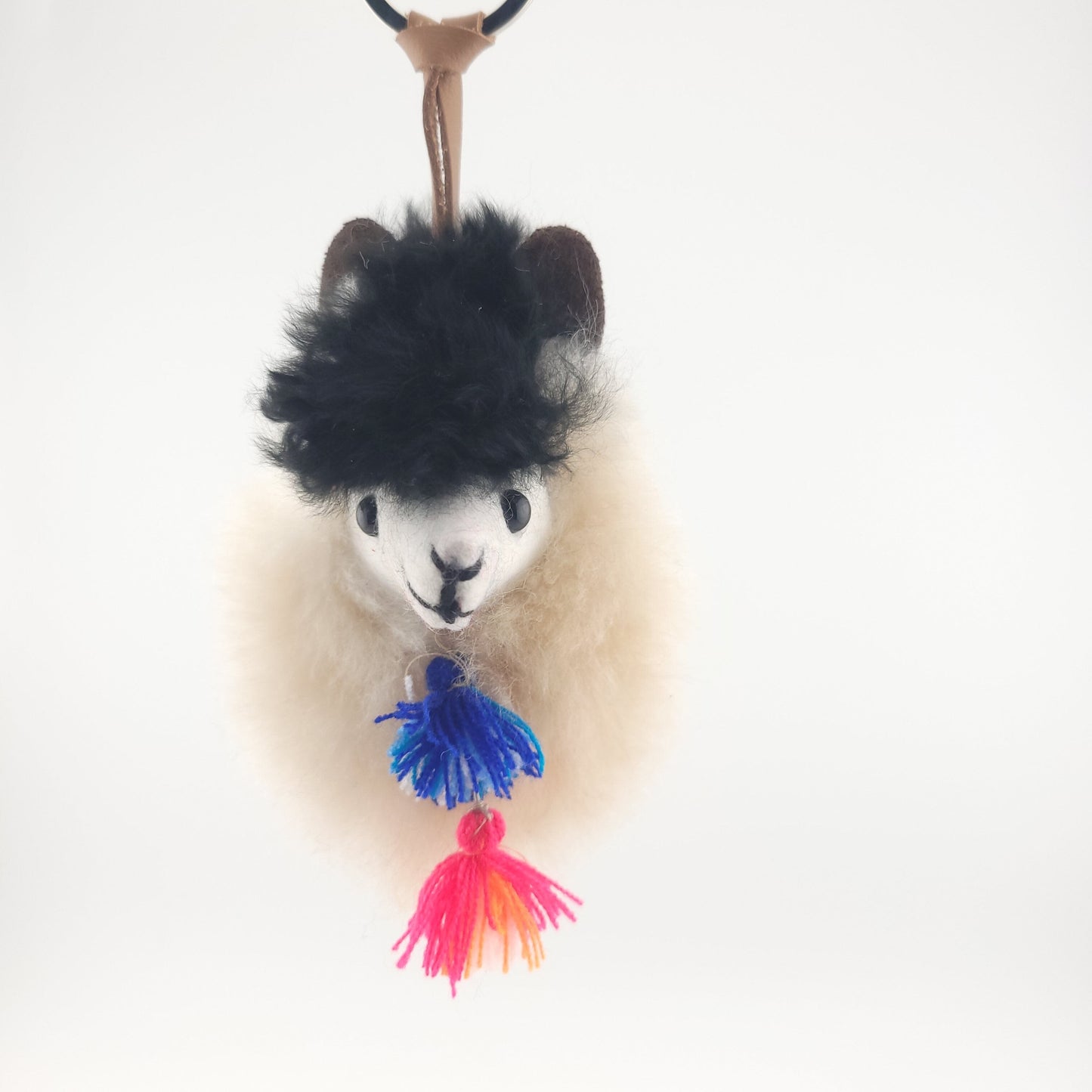 Happy Alpaca Face Keychain Purely Alpaca