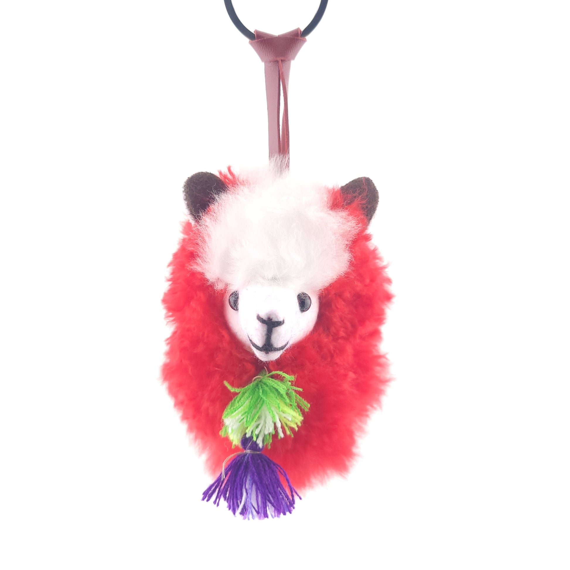 Happy Alpaca Face Keychain Purely Alpaca