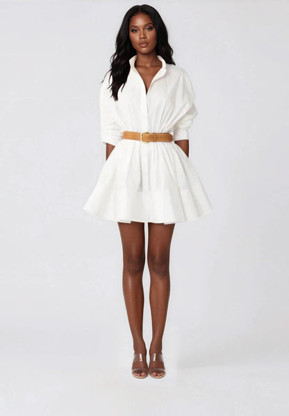 Hattie Shirt Dress – White XO, Tina