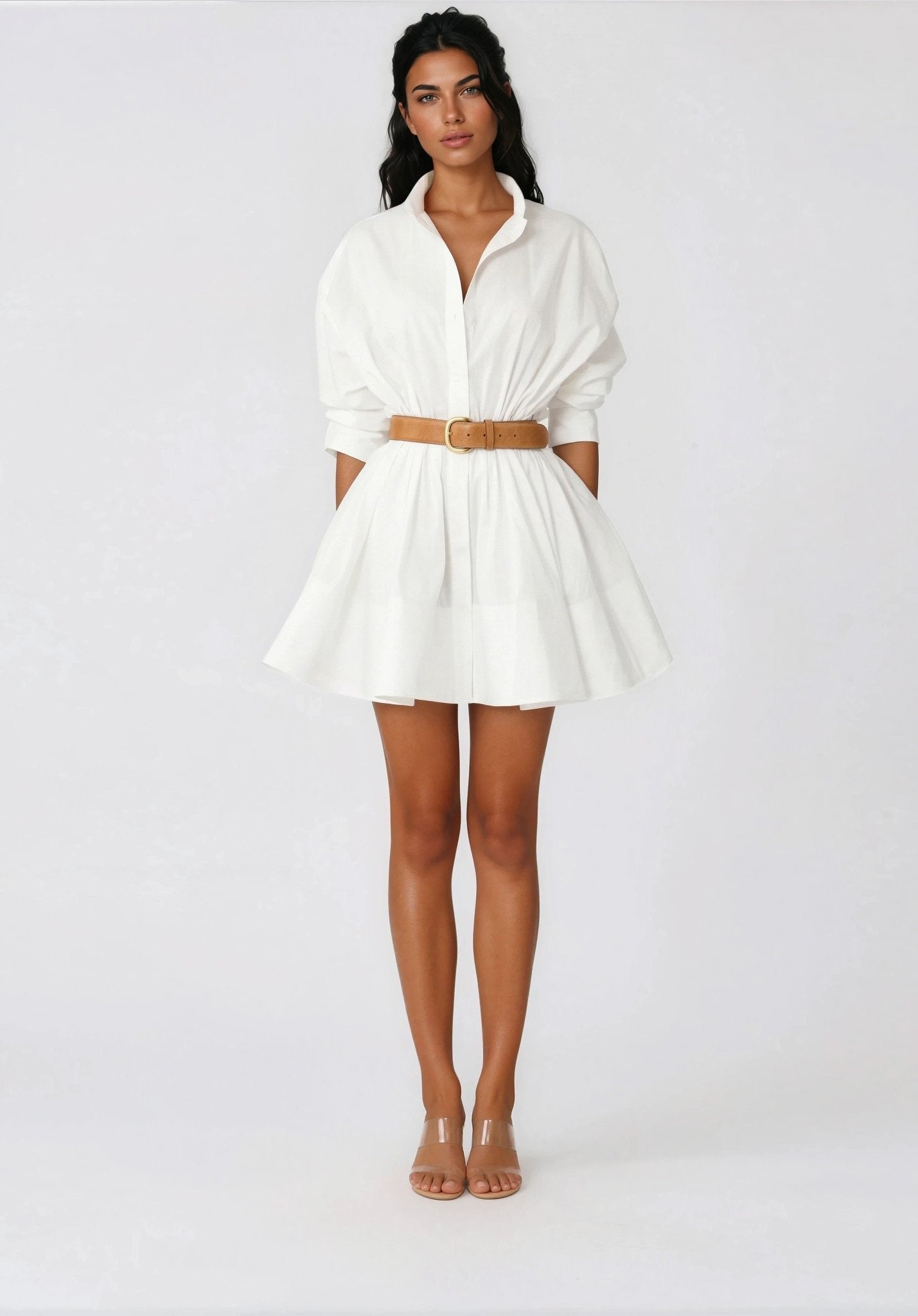 Hattie Shirt Dress – White XO, Tina