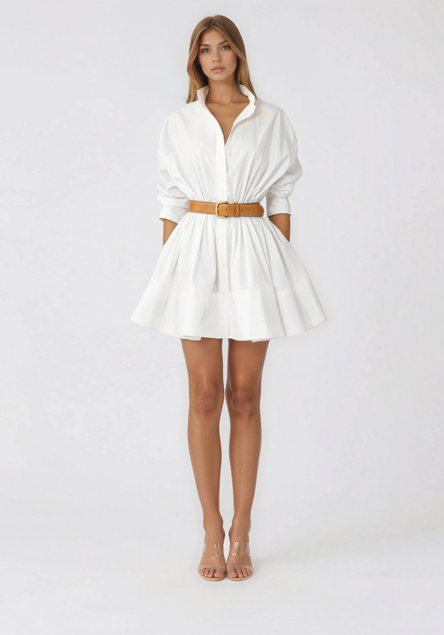 Hattie Shirt Dress – White XO, Tina