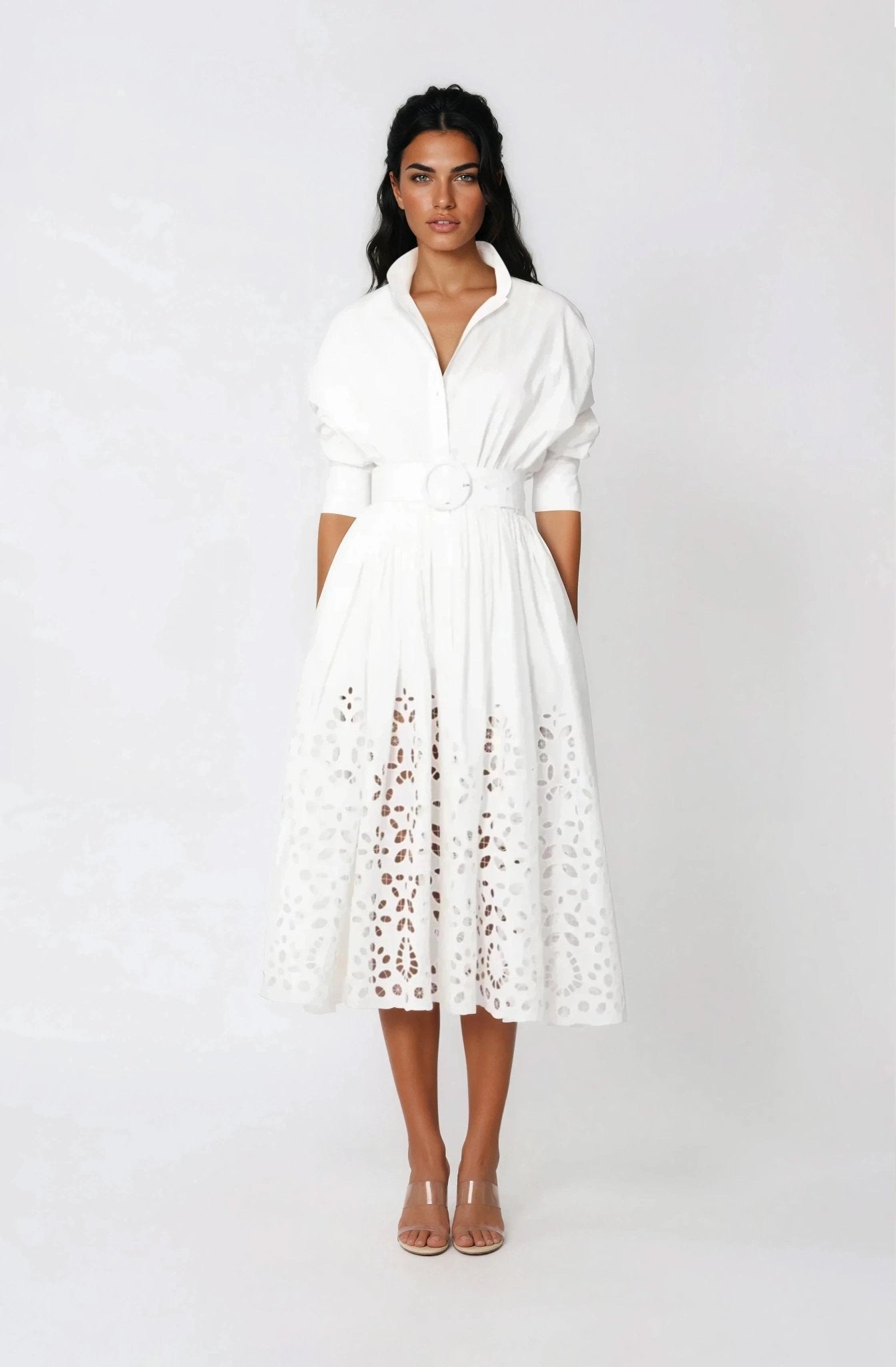 Hayden Shirt Dress – White XO, Tina