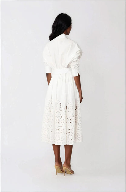 Hayden Shirt Dress – White XO, Tina