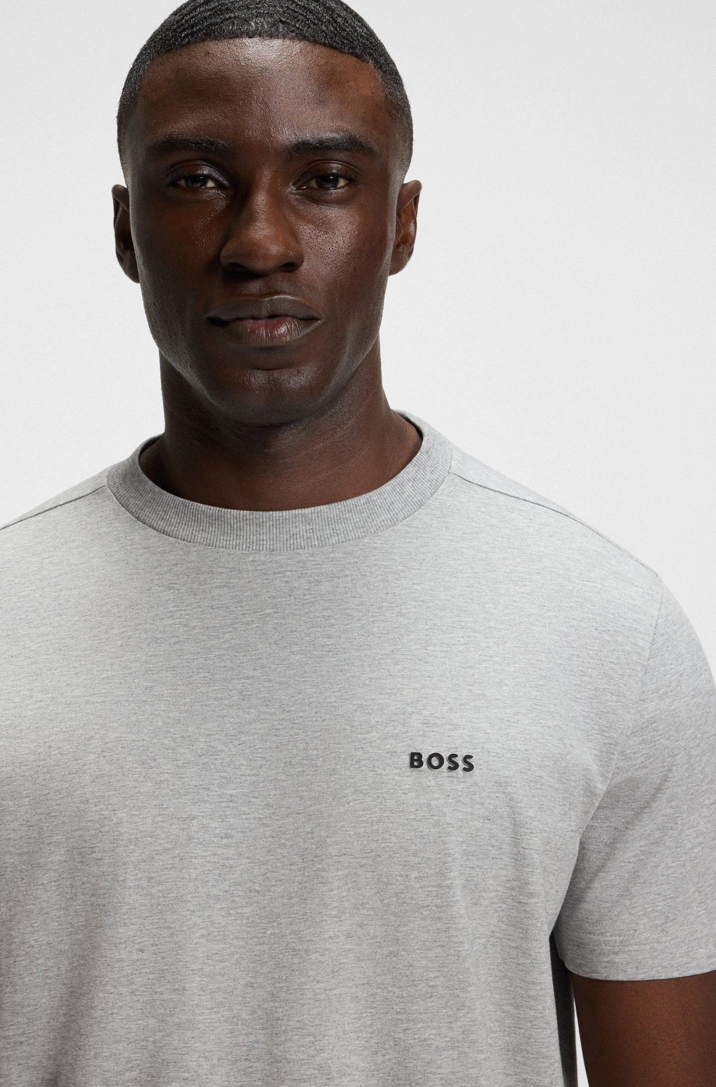 Boss Green Contrast Logo Tee - Grey Denim Exchange