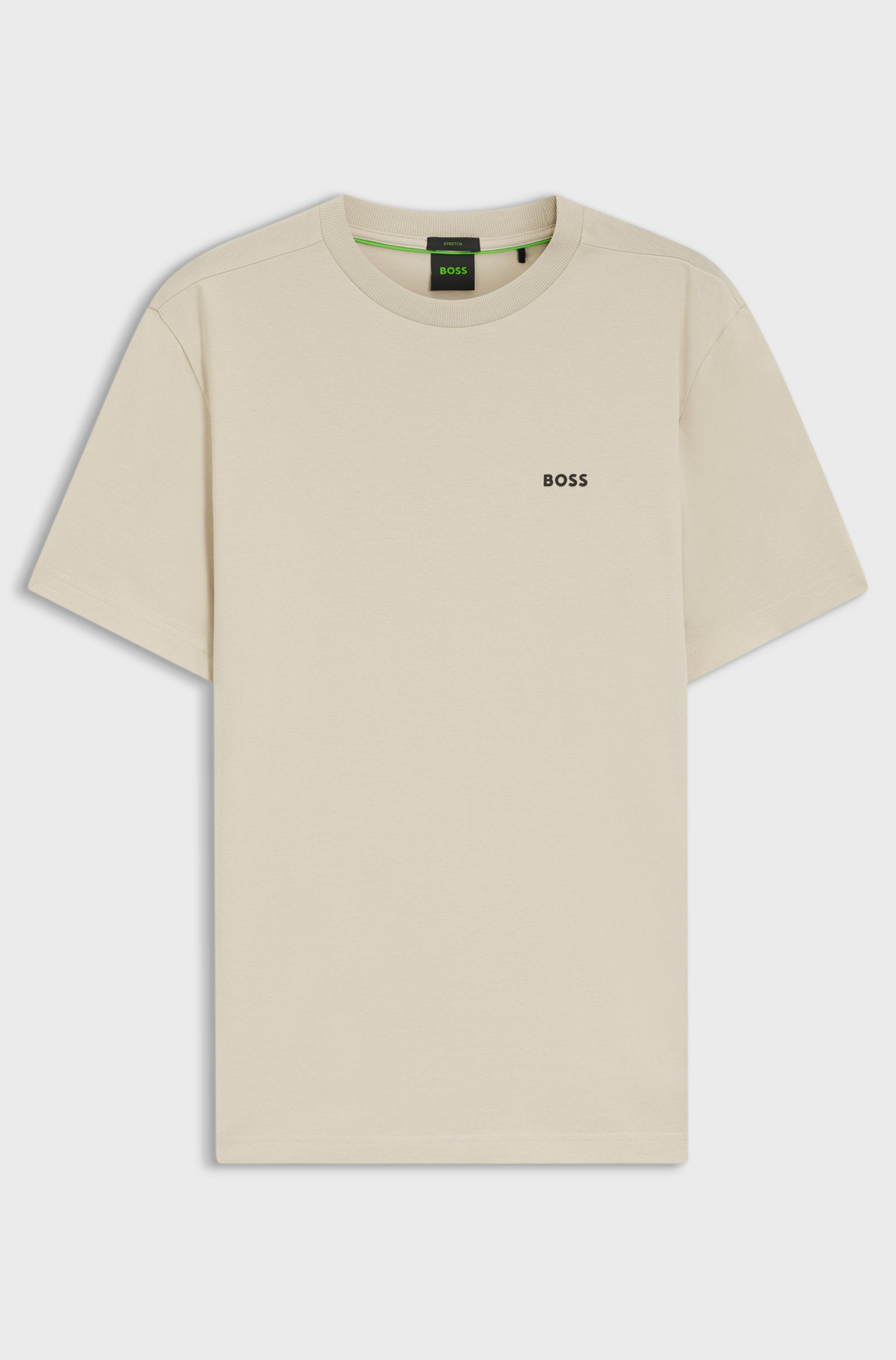 Boss Green Contrast Logo Tee - Beige Denim Exchange