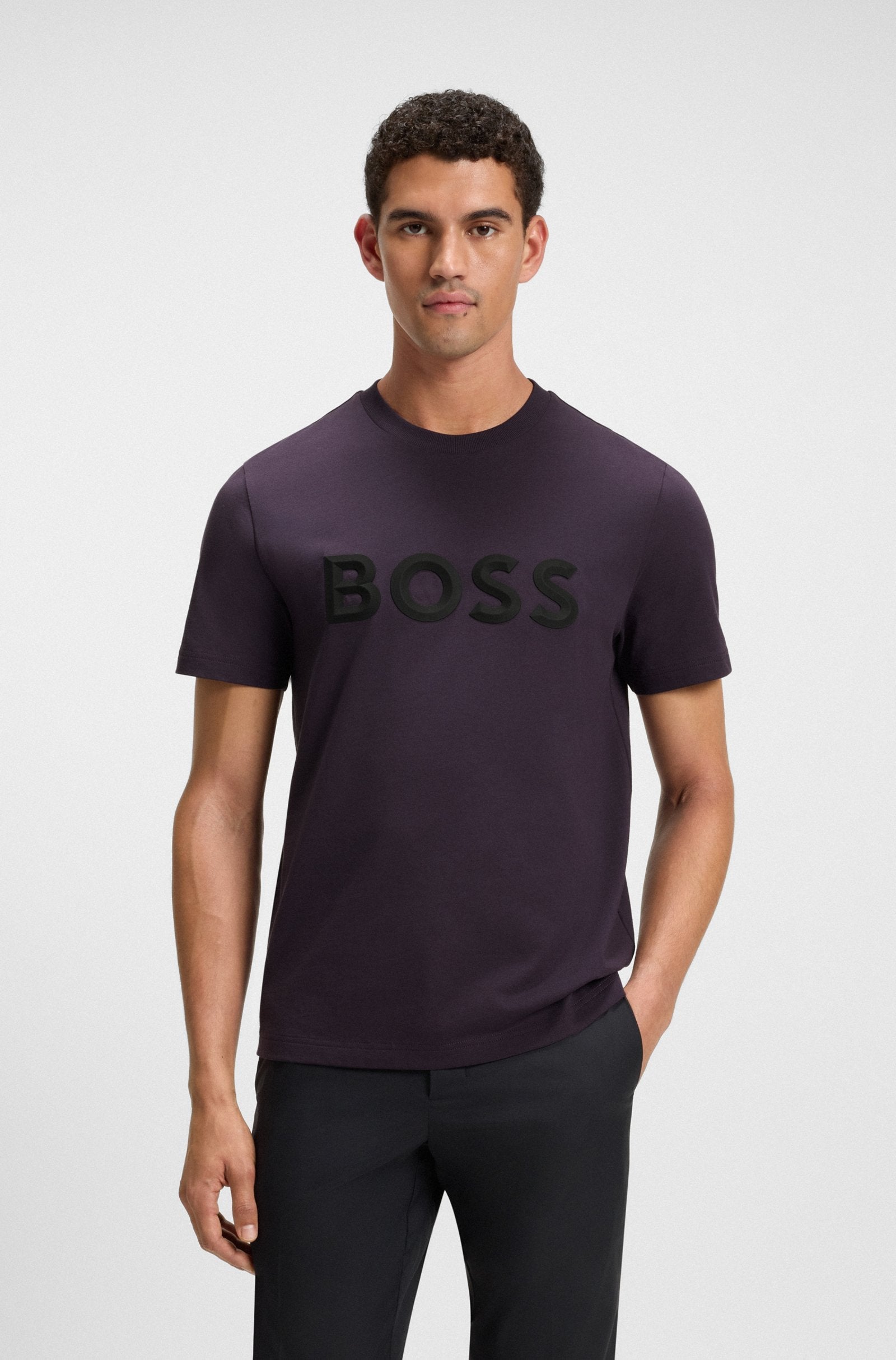 Boss Green Iconic Zone Tee - Dark Purple Denim Exchange