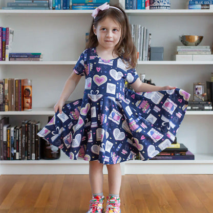 "Love Letters" Books Super Twirler Dress with Pockets Princess Awesome & Boy Wonder