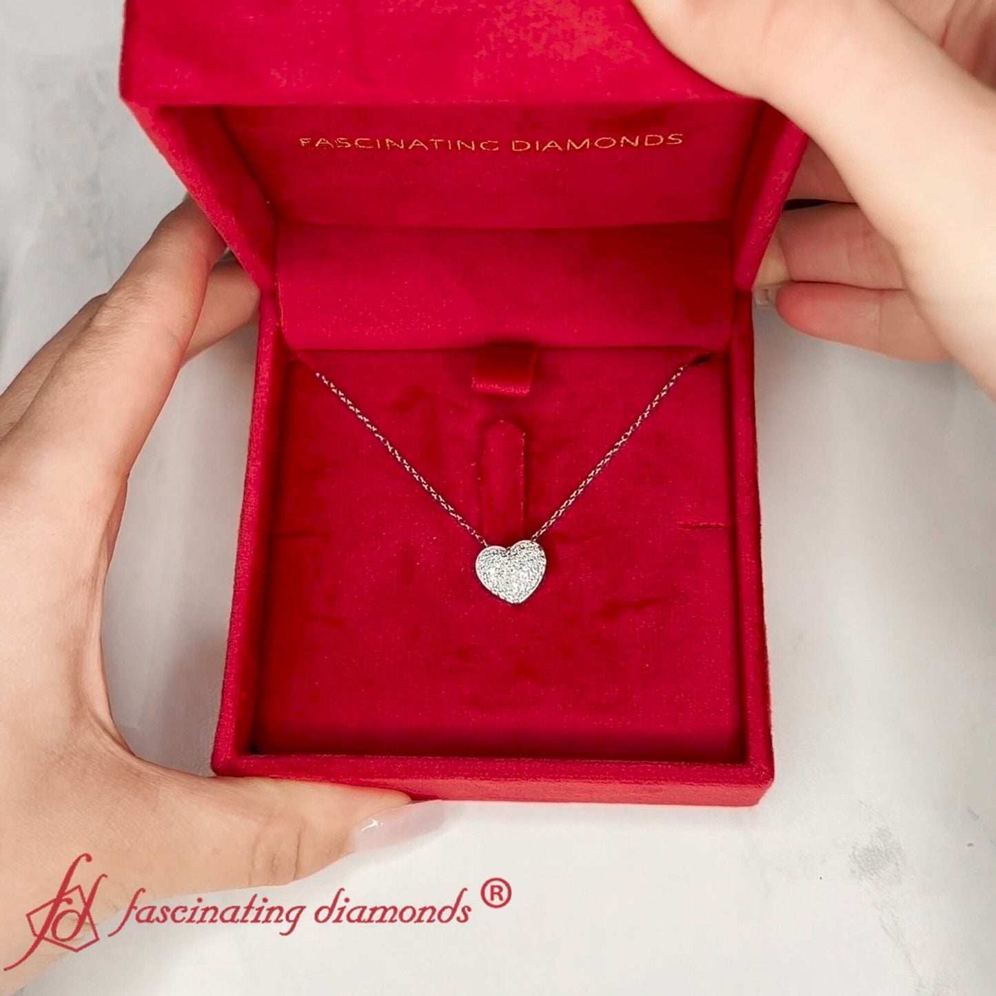 Heart Cluster Diamond Pendant Fascinating Diamonds