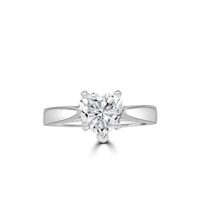 Heart Diamond Veneer Cubic Zirconia 14K Gold Ring. 635R002K