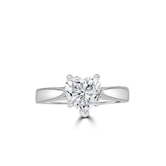 Heart Diamond Veneer Cubic Zirconia 14K Gold Ring. 635R002K