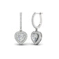 Heart Halo Drop Dangle Earring Fascinating Diamonds