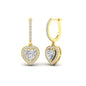 Heart Halo Drop Dangle Earring Fascinating Diamonds