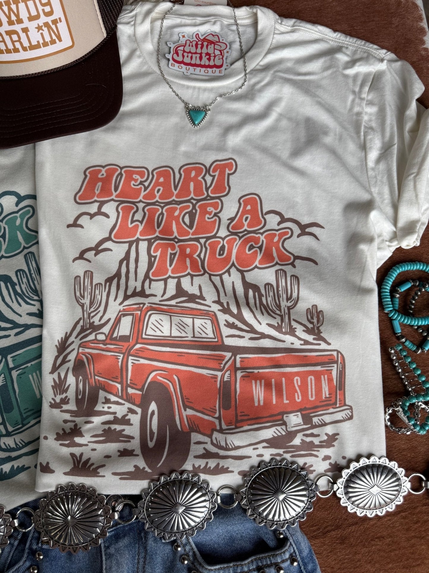 Heart Like A Truck Graphic Tee - Coral Wild Junkie