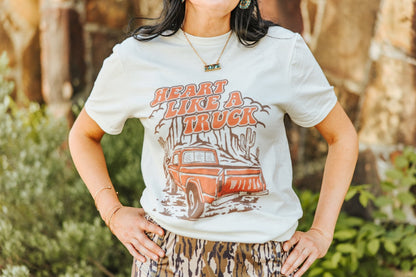 Heart Like A Truck Graphic Tee - Coral Wild Junkie