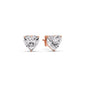 Heart Shaped 3 Prong Basket Stud Earring Fascinating Diamonds