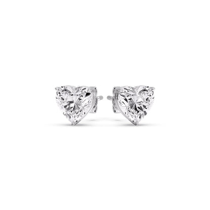 Heart Shaped 3 Prong Basket Stud Earring Fascinating Diamonds